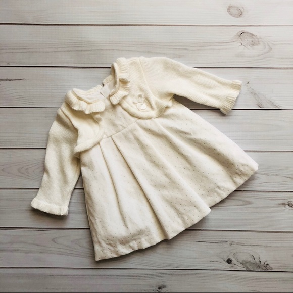 Mayoral Silver Sparkle Winter White Dress Newborn - Picture 2 of 7